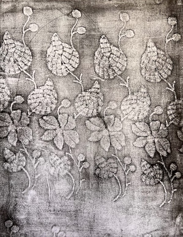 Prints of a vintage baby gown showing texture